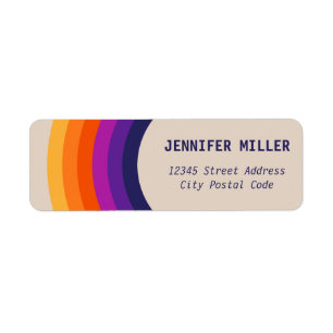 Colorful retro style rainbow art label