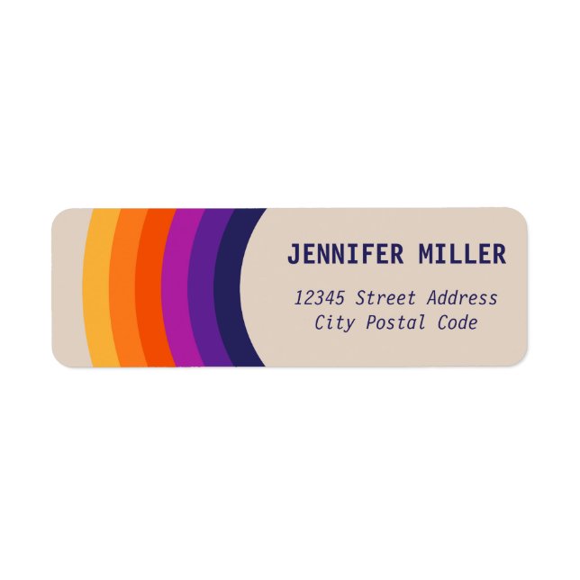 Colorful retro style rainbow art label (Front)