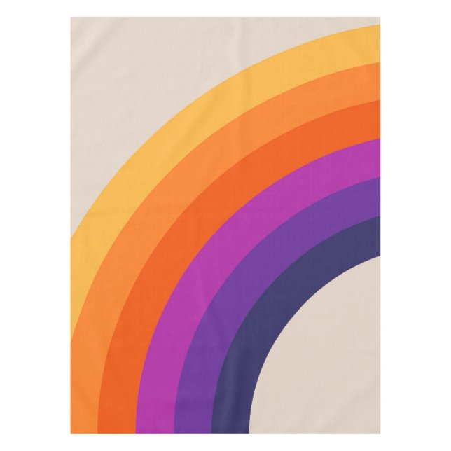 Colorful retro style rainbow art tablecloth (Front)