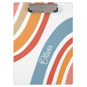 Colorful retro style rainbow design clipboard