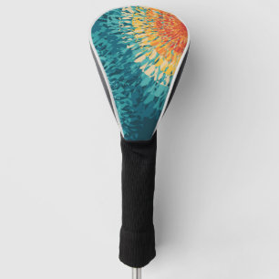 Colorful retro style solar flare golf head cover