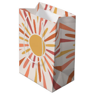 Colorful retro style sunshine design medium gift bag