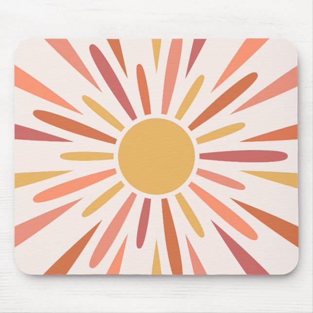 Colorful retro style sunshine design mouse pad (Front)