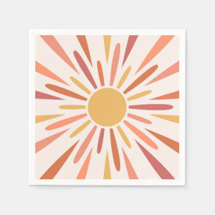 Colorful retro style sunshine design napkins