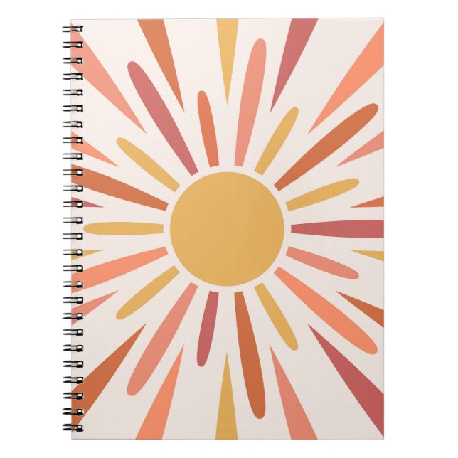 Colorful retro style sunshine design notebook (Front)