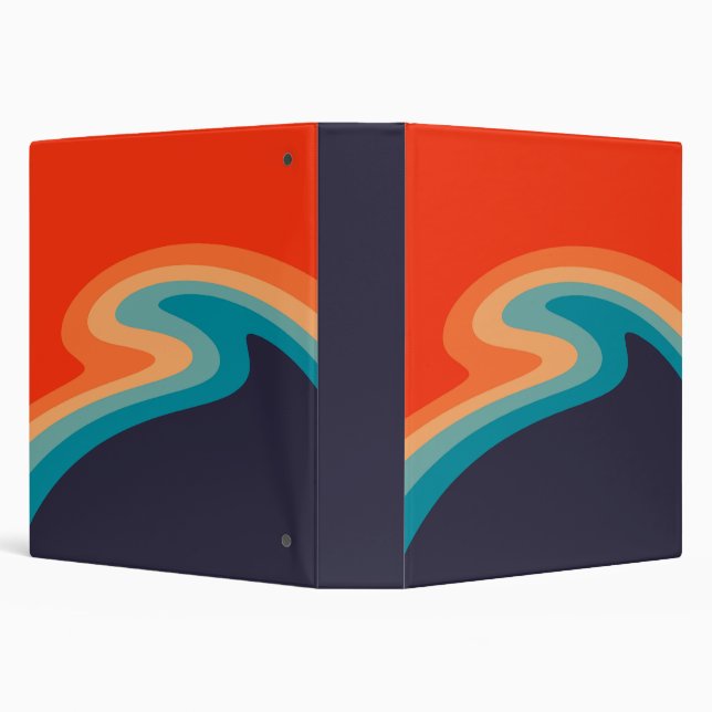 Colorful retro style swirl design 3 ring binder (Background)