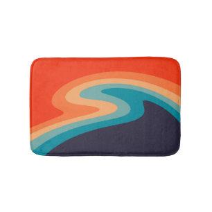 Colorful retro style swirl design  bath mat