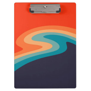 Colorful retro style swirl design clipboard