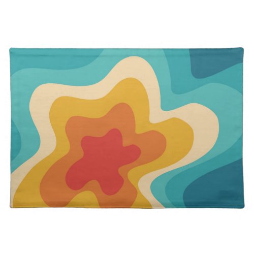 Colorful retro style swirl design cloth placemat