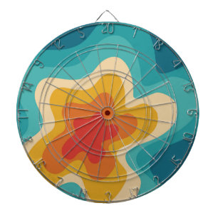Colorful retro style swirl design dart board