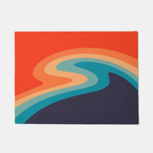 Colorful retro style swirl design doormat