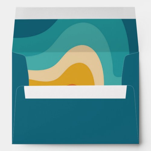 Colorful retro style swirl design envelope