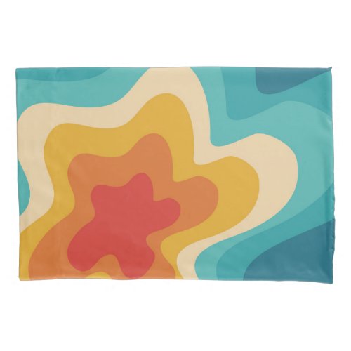 Colorful retro style swirl design pillow case