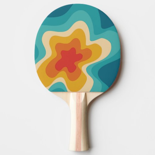 Colorful retro style swirl design ping pong paddle