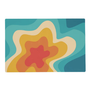 Colorful retro style swirl design placemat