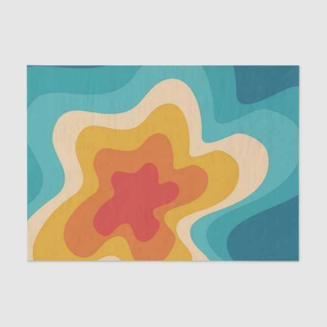 Colorful retro style swirl design  tissue paper (Front)