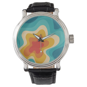 Colorful retro style swirl design watch