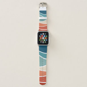 Colorful retro style waves apple watch band