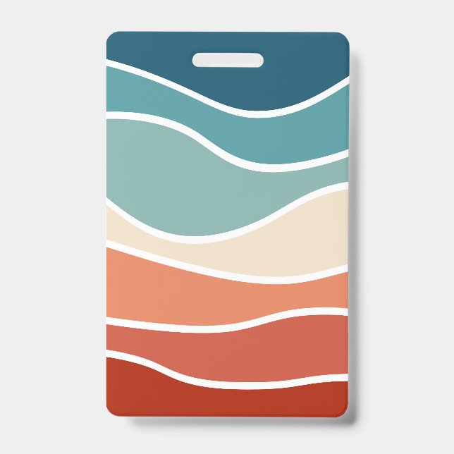 Colorful retro style waves badge (Front)
