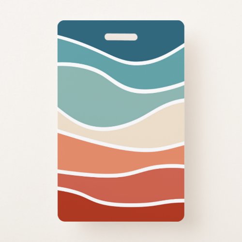 Colorful retro style waves badge