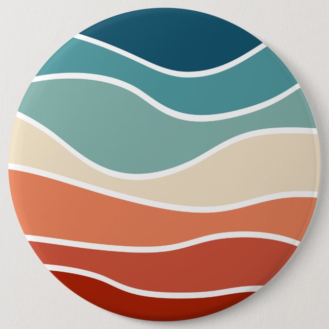 Colorful retro style waves button (Front)