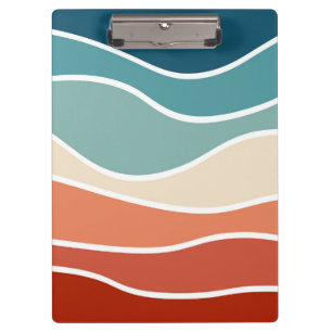 Colorful retro style waves clipboard