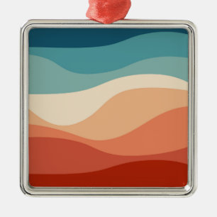Colorful retro style waves decoration