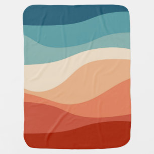 Colorful retro style waves decoration baby blanket