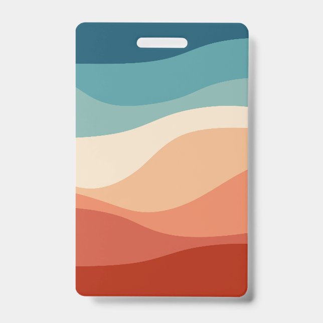 Colorful retro style waves decoration badge (Front)
