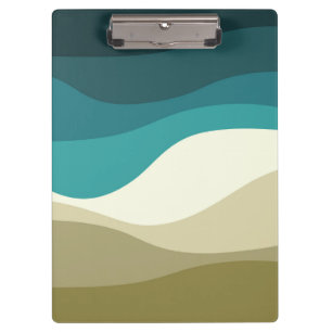 Colorful retro style waves decoration clipboard