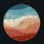 Colorful retro style waves decoration dart board<br><div class="desc">Abstract retro style illustration of colorful (red,  blue,  orange,  navy blue,  beige,  turquoise) waves decoration</div>