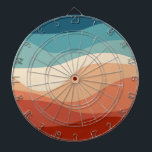 Colorful retro style waves decoration dart board<br><div class="desc">Abstract retro style illustration of colorful (red,  blue,  orange,  navy blue,  beige,  turquoise) waves decoration</div>