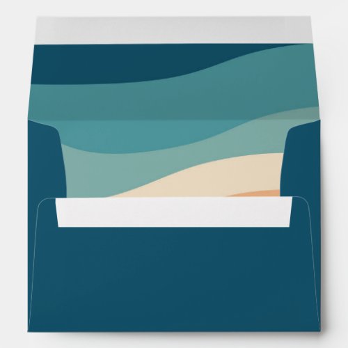 Colorful retro style waves decoration envelope