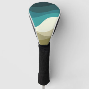 Colorful retro style waves decoration golf head cover
