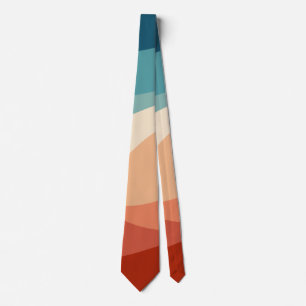 Colorful retro style waves decoration neck tie