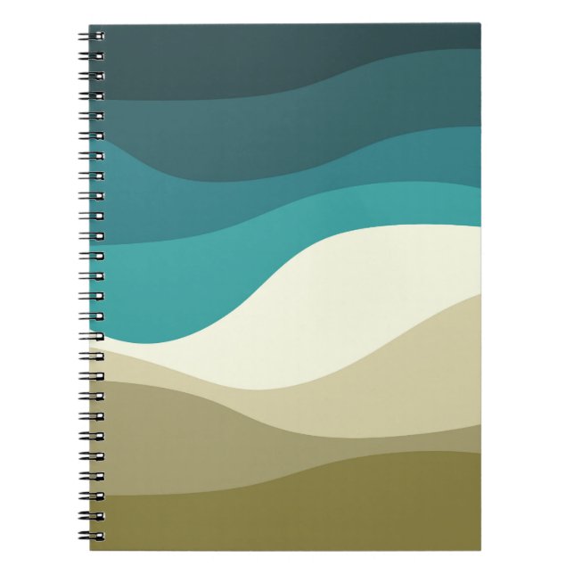 Colorful retro style waves decoration notebook (Front)
