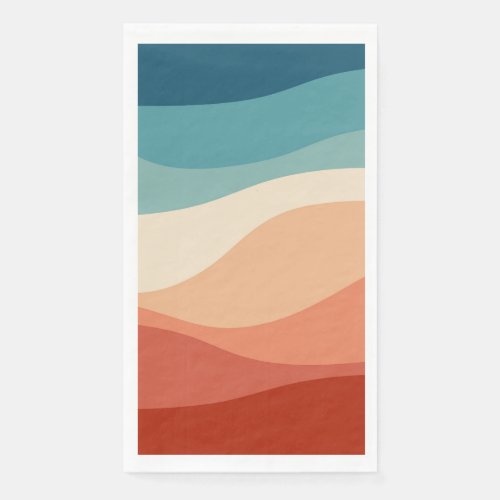 Colorful retro style waves decoration paper guest towels