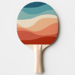 Colorful Retro Style Waves Decoration Ping Pong Paddle at Zazzle