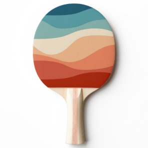Colorful retro style waves decoration ping pong paddle