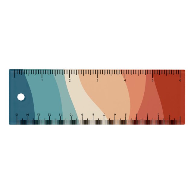 Colorful retro style waves decoration ruler (Front)