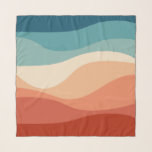 Colorful retro style waves decoration scarf<br><div class="desc">Abstract retro style illustration of colorful (red,  blue,  orange,  navy blue,  beige,  turquoise) waves decoration</div>