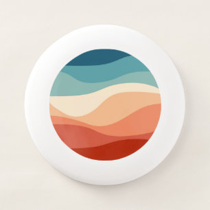 Colorful retro style waves decoration Wham-O frisbee