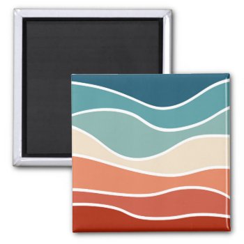Colorful Retro Style Waves Magnet by BattaAnastasia at Zazzle