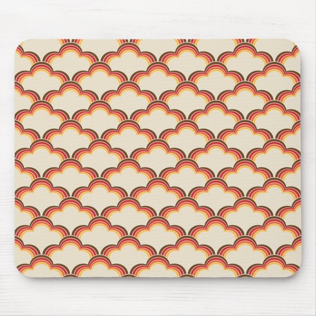 Colorful retro style waves pattern mouse pad (Front)
