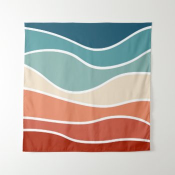 Colorful Retro Style Waves Tapestry by BattaAnastasia at Zazzle