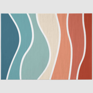 Colorful retro style waves tissue paper