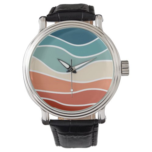 Colorful retro style waves watch