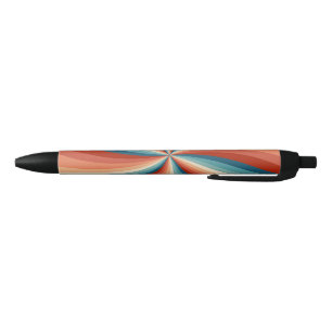 Colorful retro style wavy sun rays pen