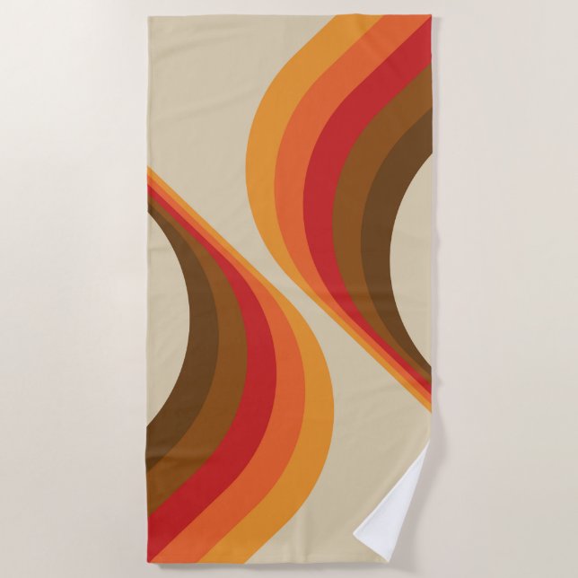 Colorful retro style wings design  beach towel (Front)