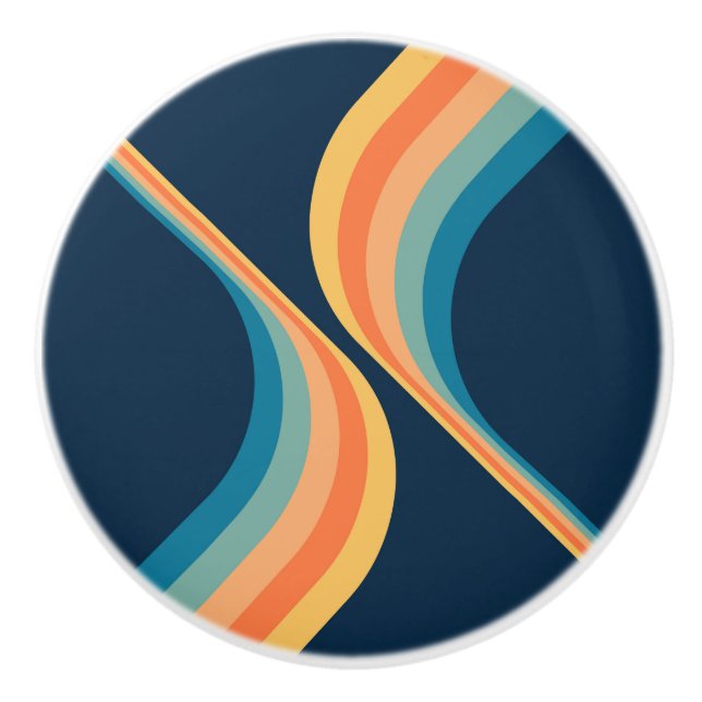 Colorful retro style wings design  ceramic knob (Front)